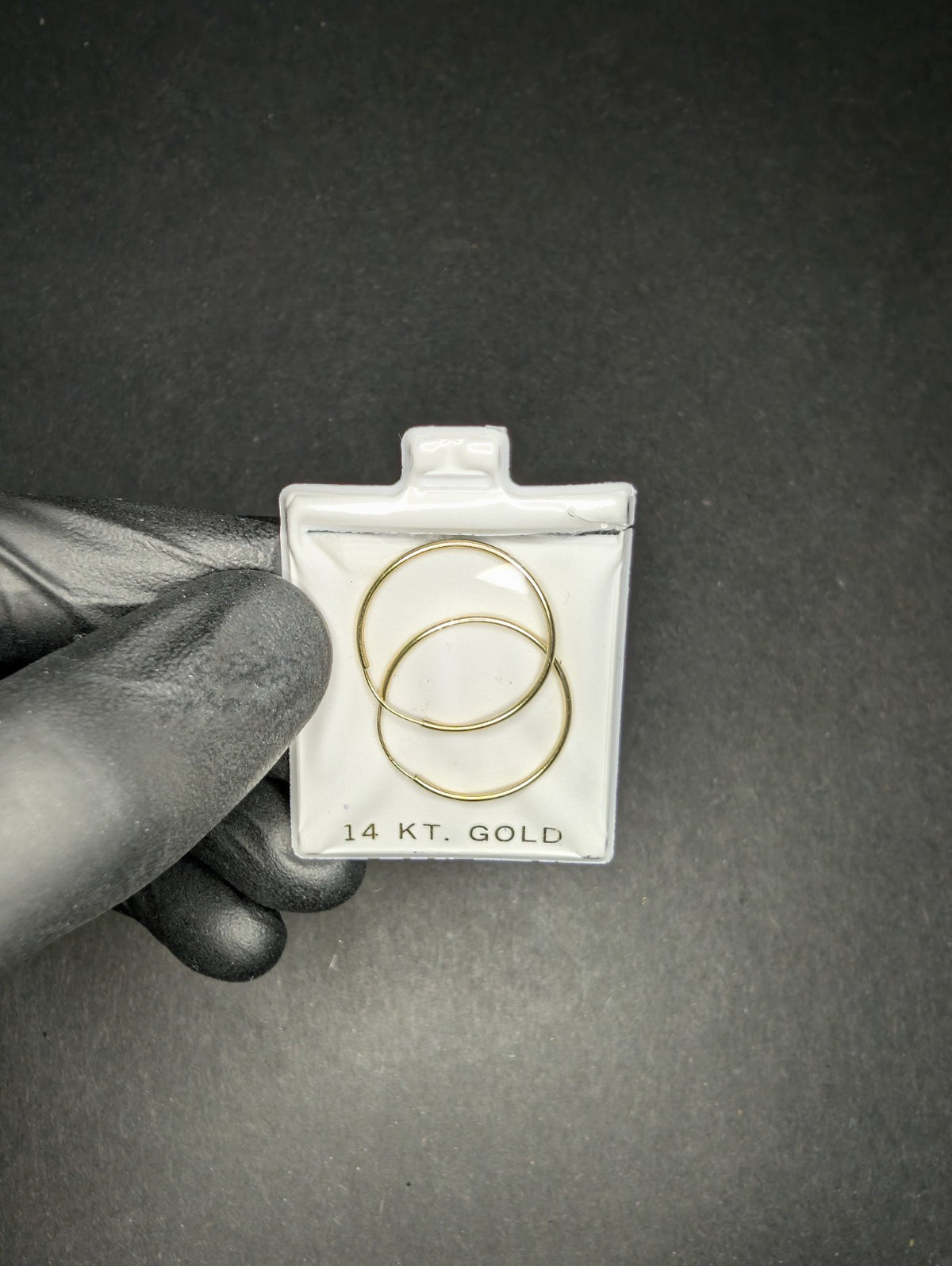 Solid 14K Yellow Gold 22.0mm x 1.0mm Minimalist Hoop Earrings