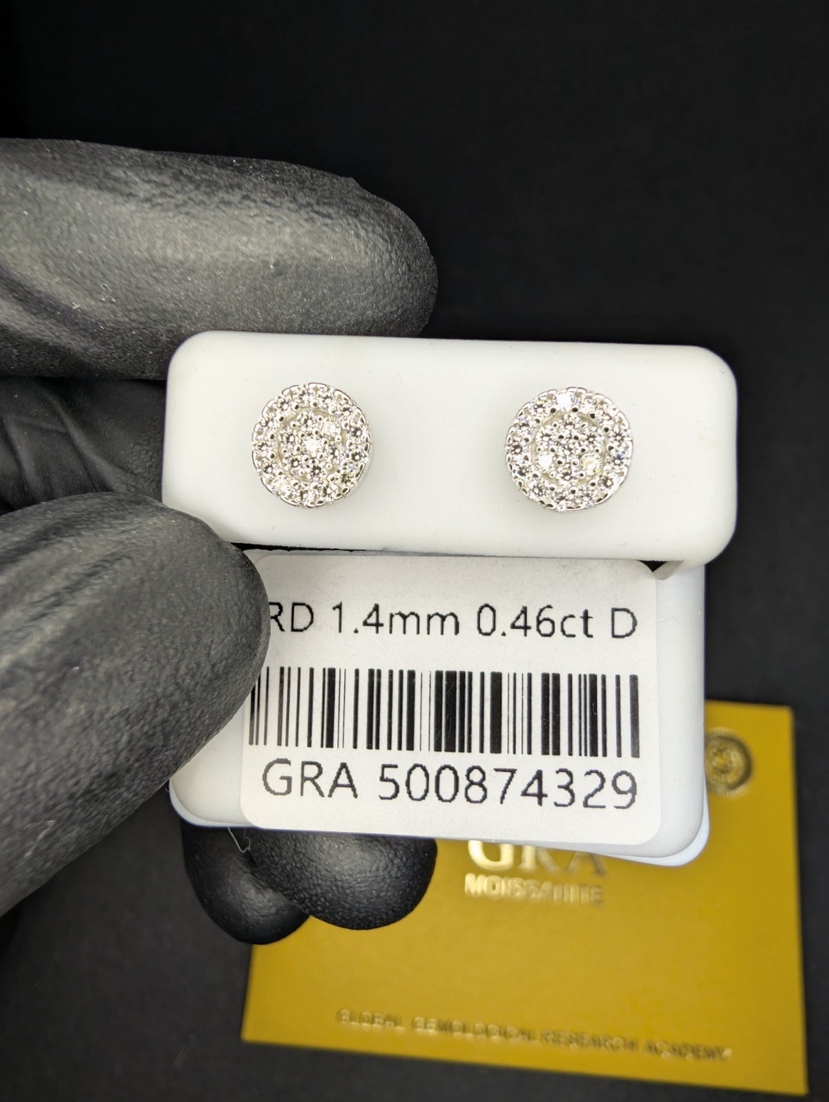 Solid 925 Silver GRA Certified Moissanite 8.0mm Cluster w/ Raised Halo Studs