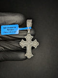 Solid 925 Sterling Silver Iced Out VVS D Moissanite Flared Cross