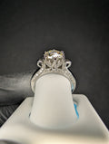 Solid 925 Silver VVS D Moissanite Cathedral Lotus Crown Solitaire Ring Size 7