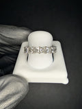 Solid 925 Sterling Silver VVS Princess Cut Moissanite Eternity Band Ring Size 6