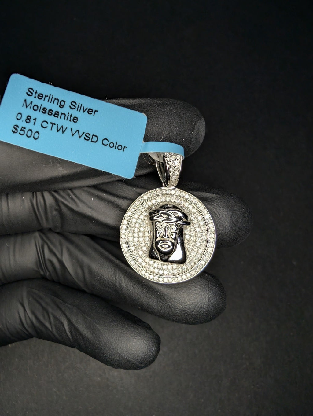 Solid 925 Sterling Silver Iced Out VVS Moissanite Jesus Piece Medallion Pendant