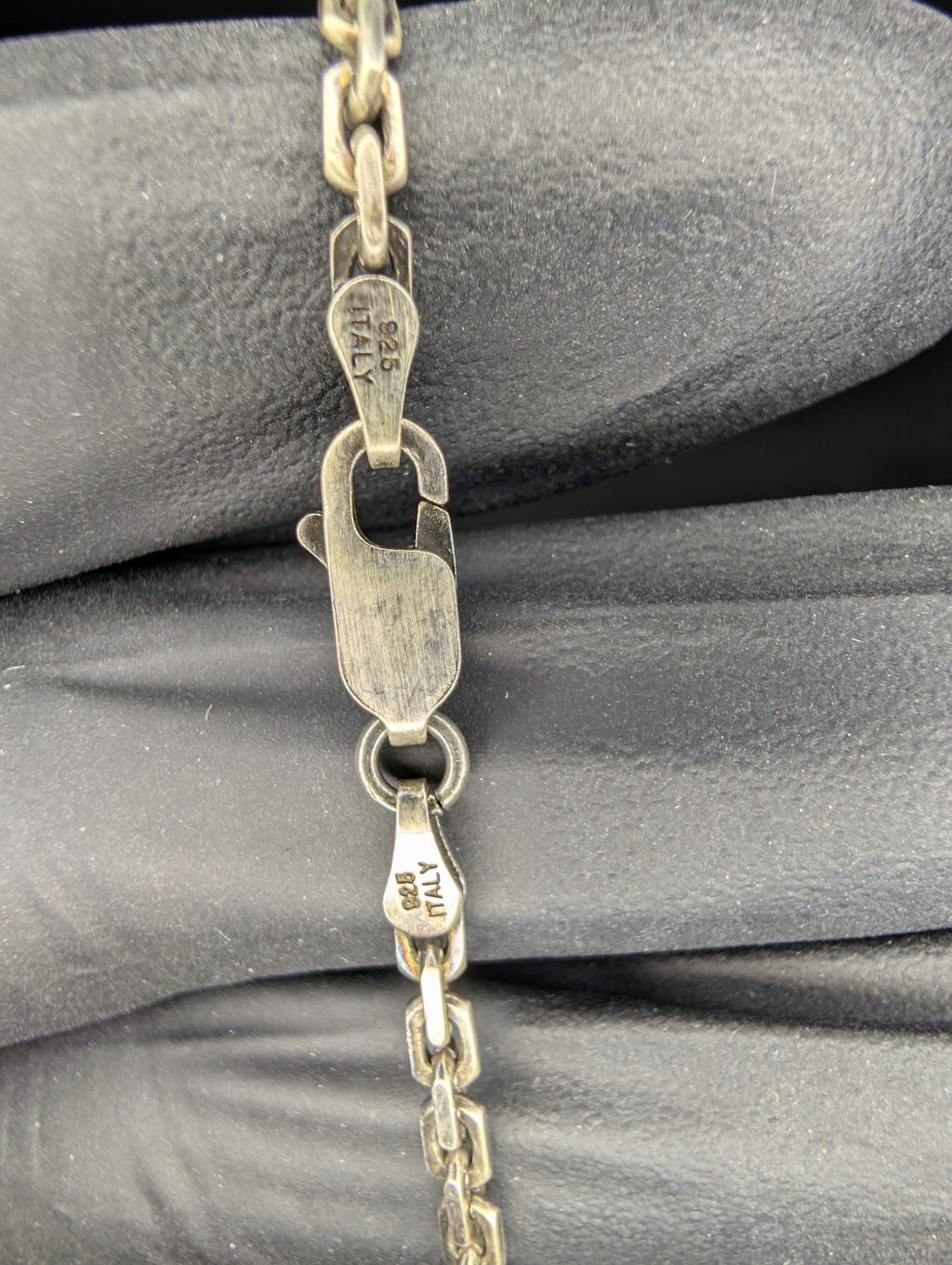 Gunmetal Finish Solid 925 Italian Silver 24in 2.7mm Anchor Chain Necklace