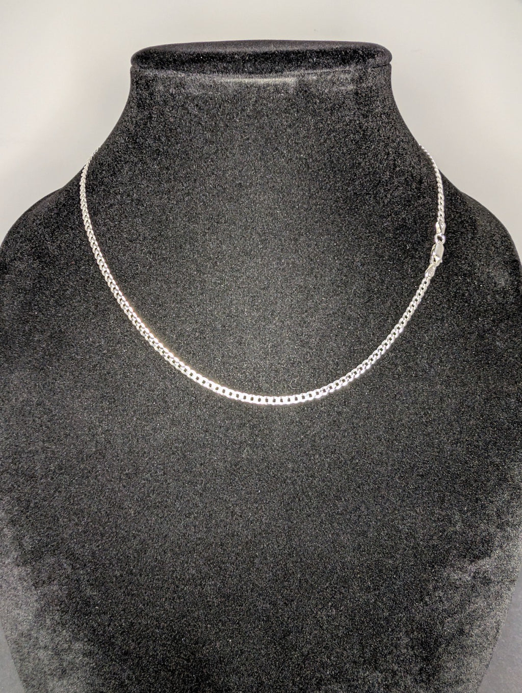 Solid 925 Italian Sterling Silver 18" 2.8mm Flat Cuban Necklace
