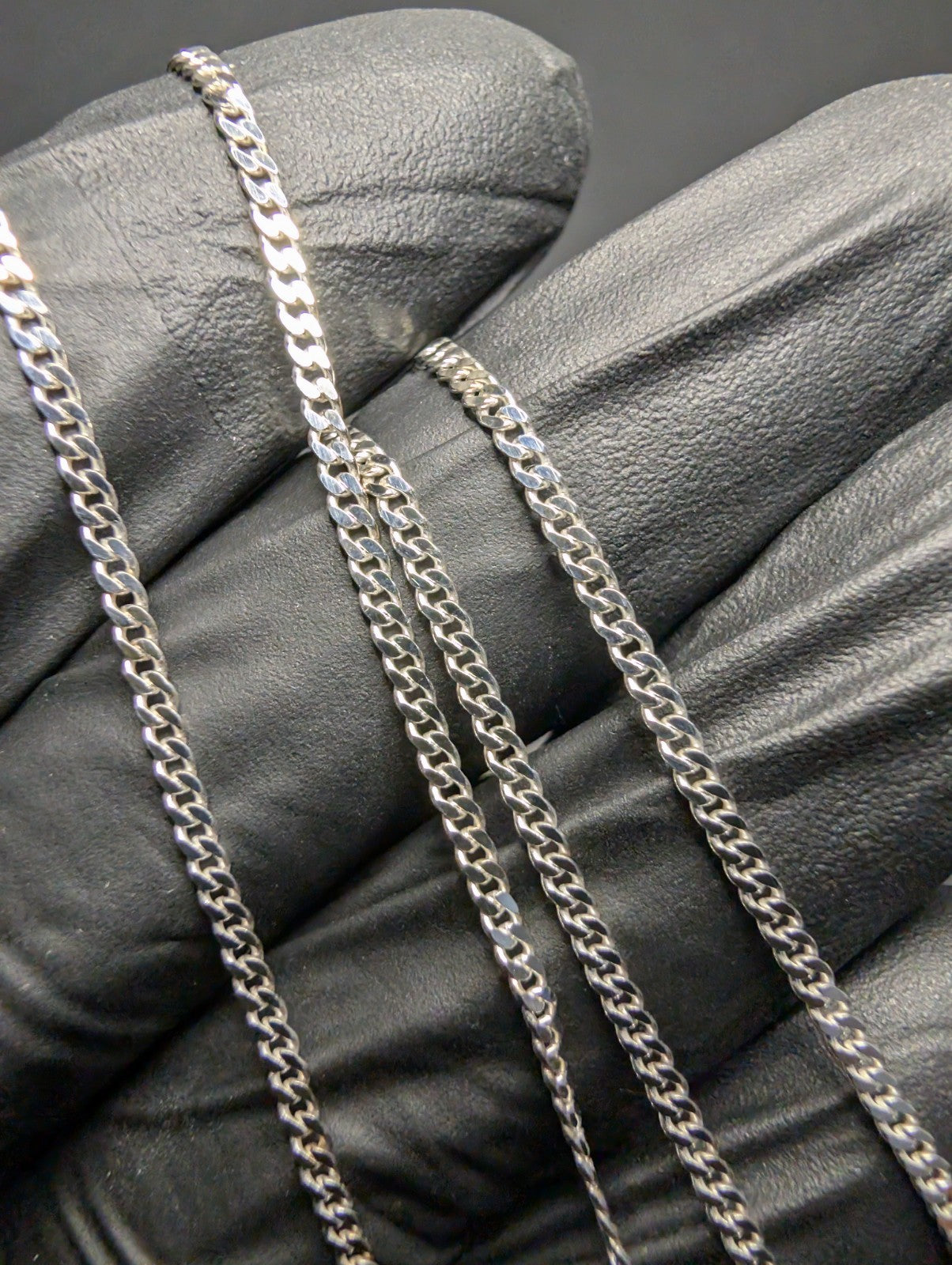 Solid 925 Italian Sterling Silver 16" 2.0mm Flat Cuban Necklace