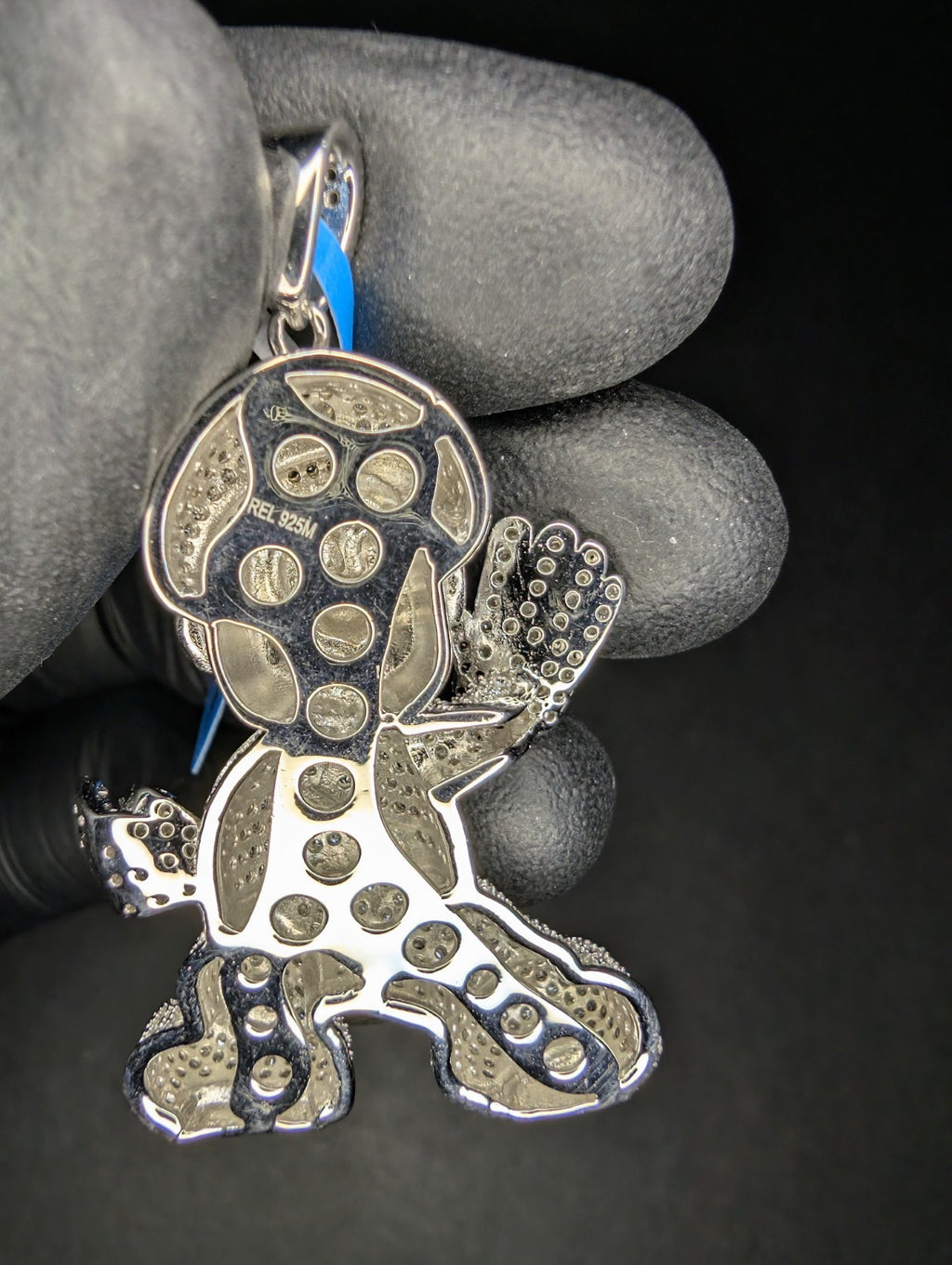 Solid 925 Sterling Silver VVS D Moissanite Mario Pendant