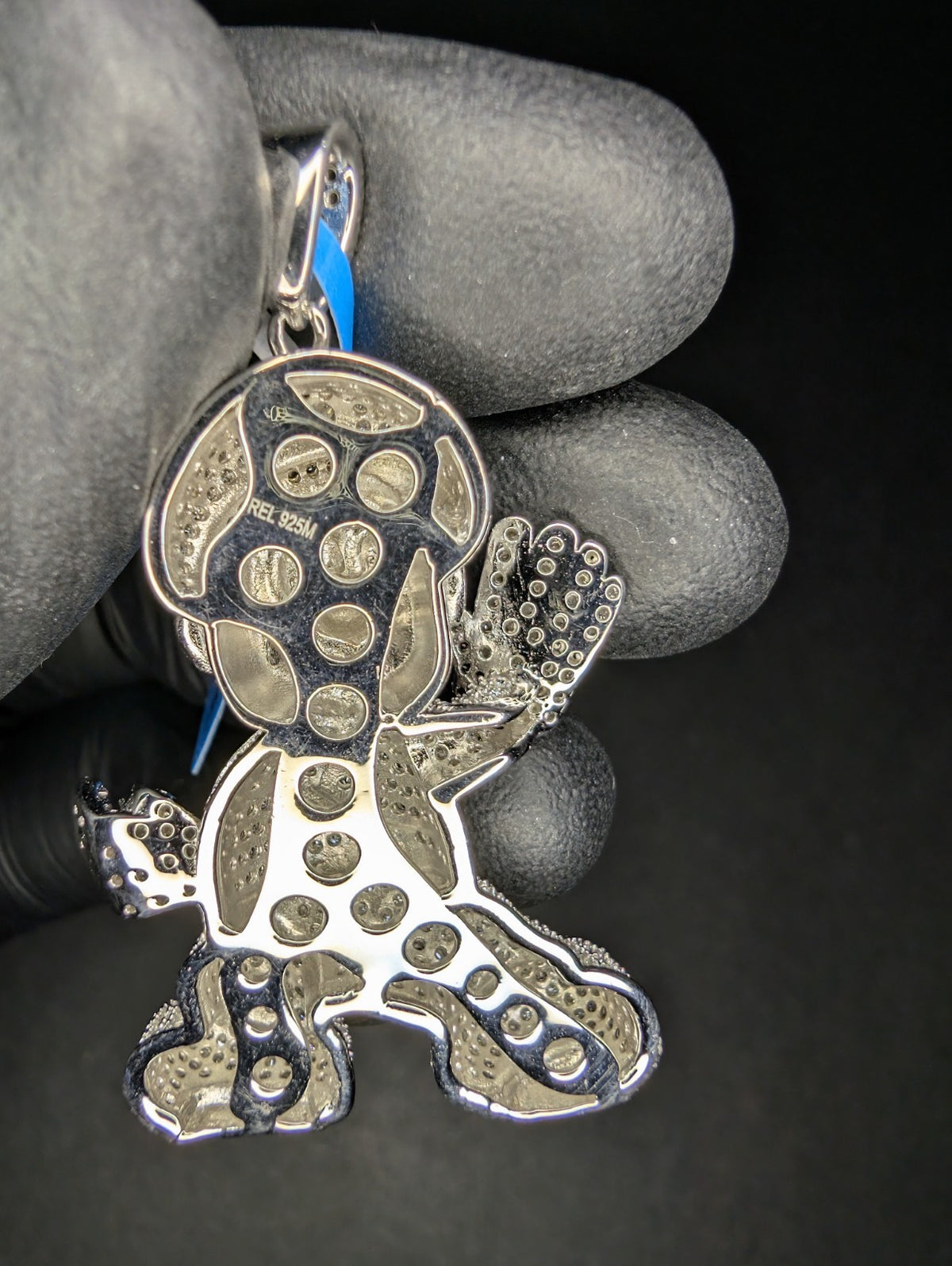 Solid 925 Sterling Silver VVS D Moissanite Mario Pendant