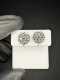 Solid 925 Sterling Silver VVS D Moissanite 9.5mm Hexagon Cluster Studs