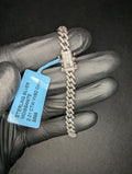 Solid 925 Sterling Silver VVS D Moissanite 7" 5.9mm Monaco Bracelet
