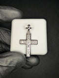 Solid 925 Silver Iced Out VVS D Moissanite Honeycomb Cluster Cross Pendant
