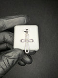 Solid 925 Silver Iced Out VVS D Moissanite Loop Cross Pendant