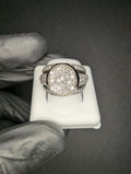 Solid 925 Sterling Silver VVS D Round Moissanite Oval Shaped Cluster Ring Size 9