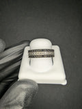 Black Rhodium over Solid 925 Silver Natural Black and White Diamond Ring Size 7