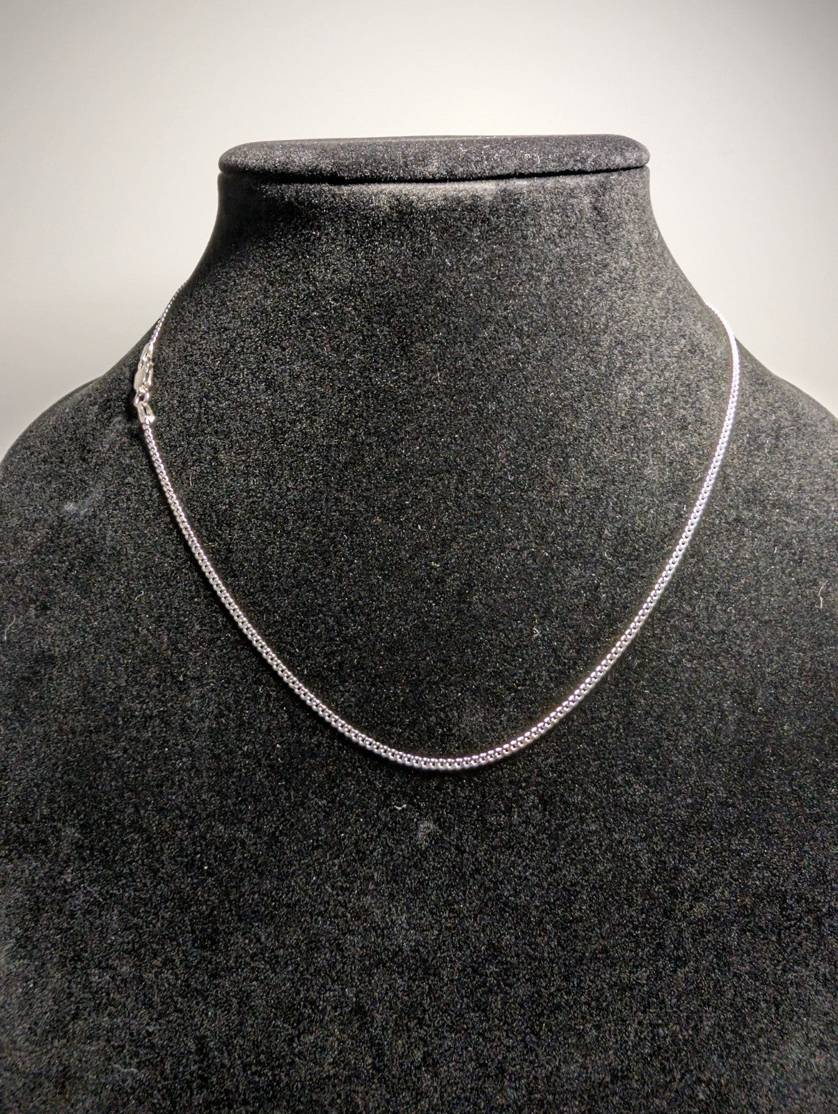 Solid 925 Italian Sterling Silver 18" 1.9mm Flat Cuban Necklace