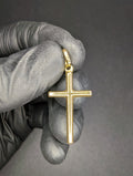 Vintage Solid 18K Yellow Gold High Polished Cross Pendant