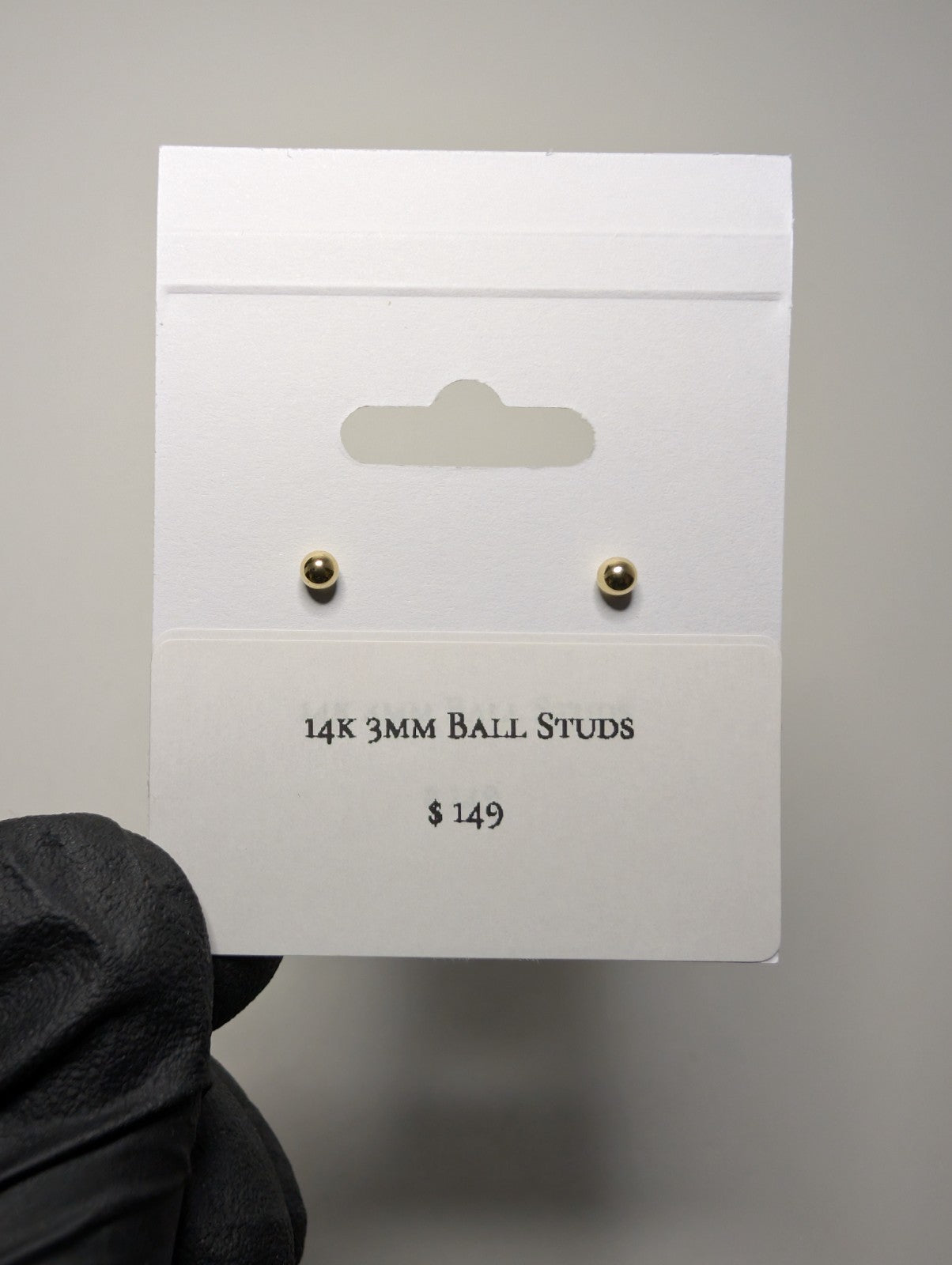 14K Yellow Gold 3.0mm Round Ball Stud Earrings