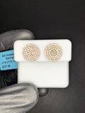 Rose Gold over Solid 925 Silver 11.8mm Iced Out VVS D Moissanite Round Studs