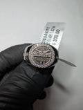 Solid 925 Sterling Silver Iced Out Moissanite Rounded Last Supper Ring Size 10