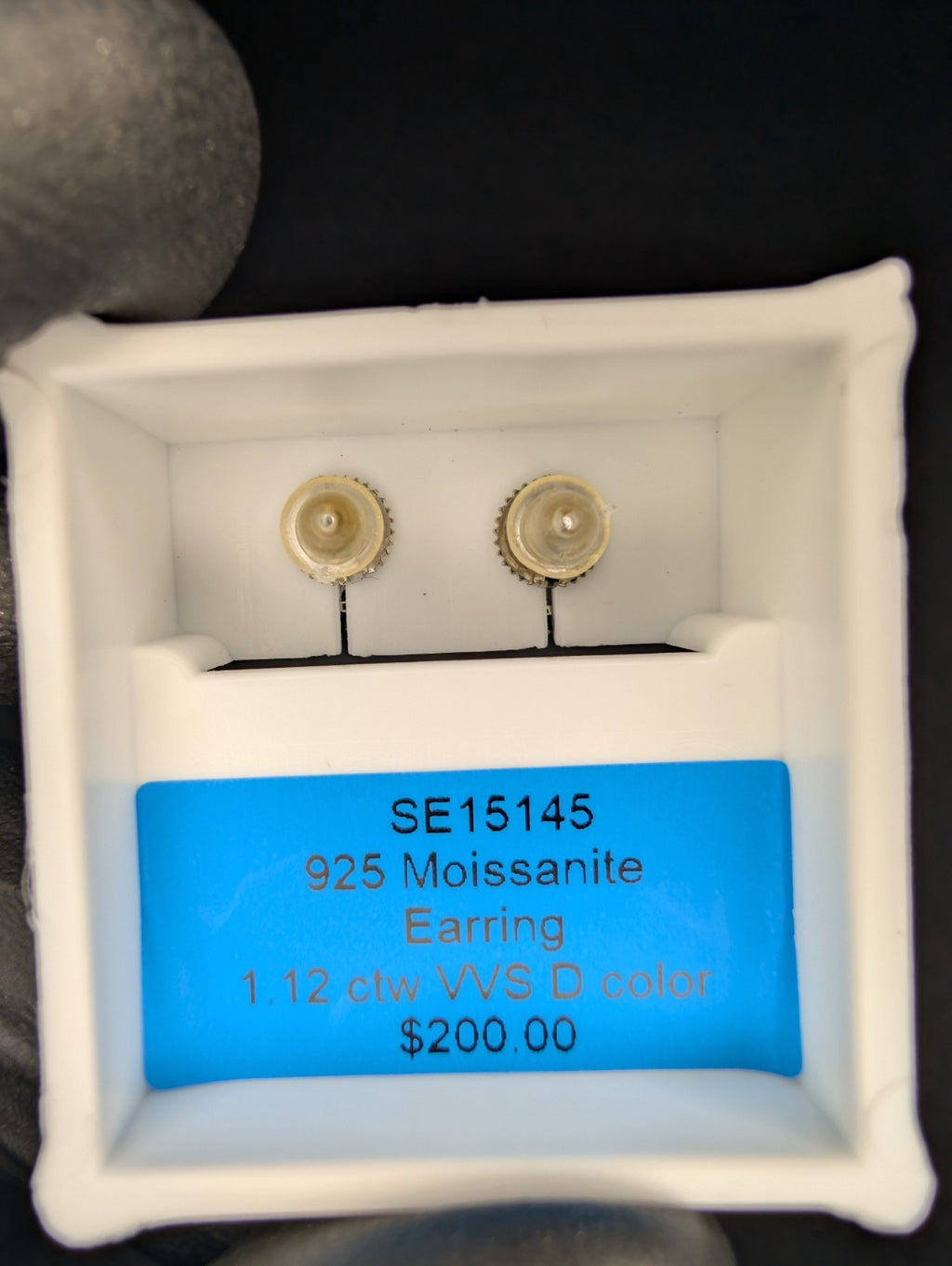 Solid 925 Sterling Silver VVS D Moissanite 9.5mm Hexagon Cluster Studs