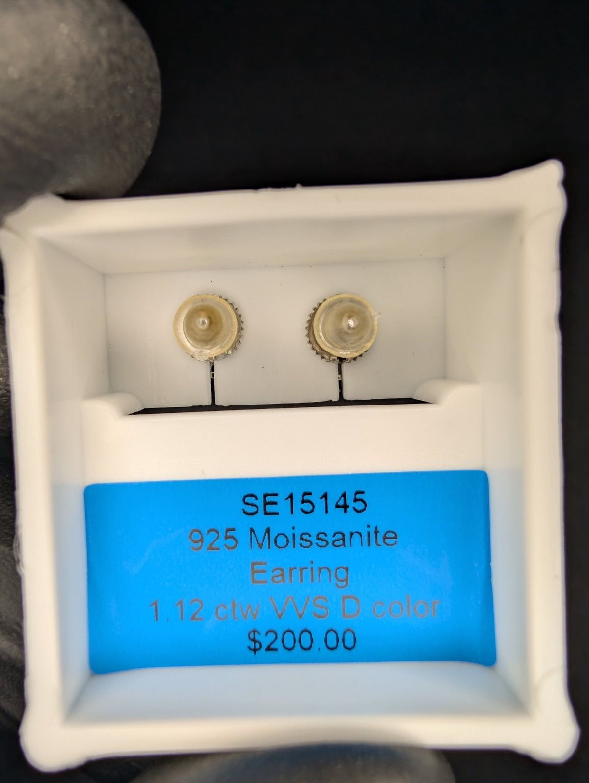 Solid 925 Sterling Silver VVS D Moissanite 9.5mm Hexagon Cluster Studs