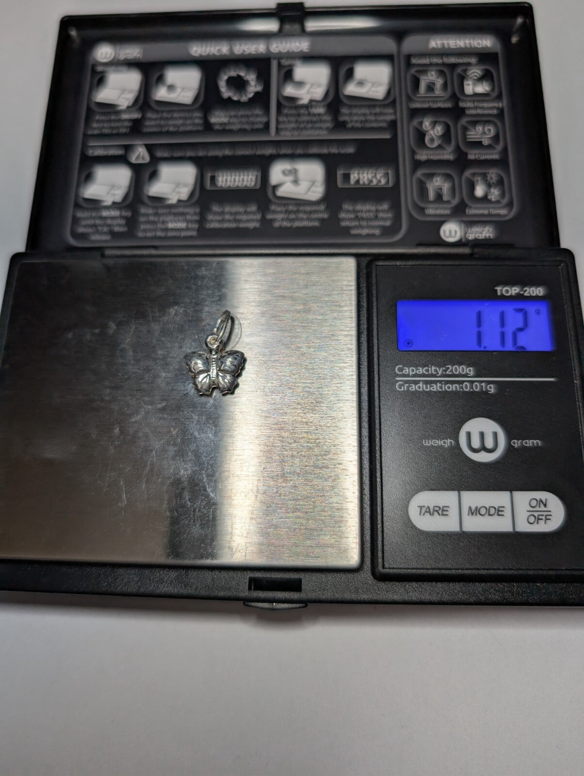 925 Sterling Silver Butterfly Charm Pendant 