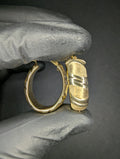 Vintage Milor Italian 14k Yellow Gold Brushed and High Polished Hoop Earrings