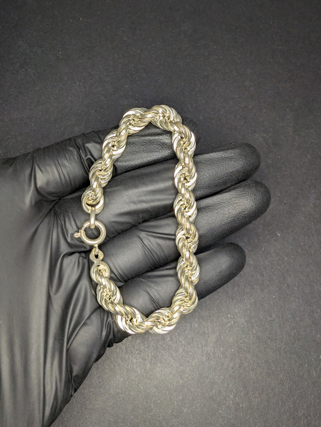 Solid 925 Sterling Silver 8” 8.8mm Thick Rope Bracelet