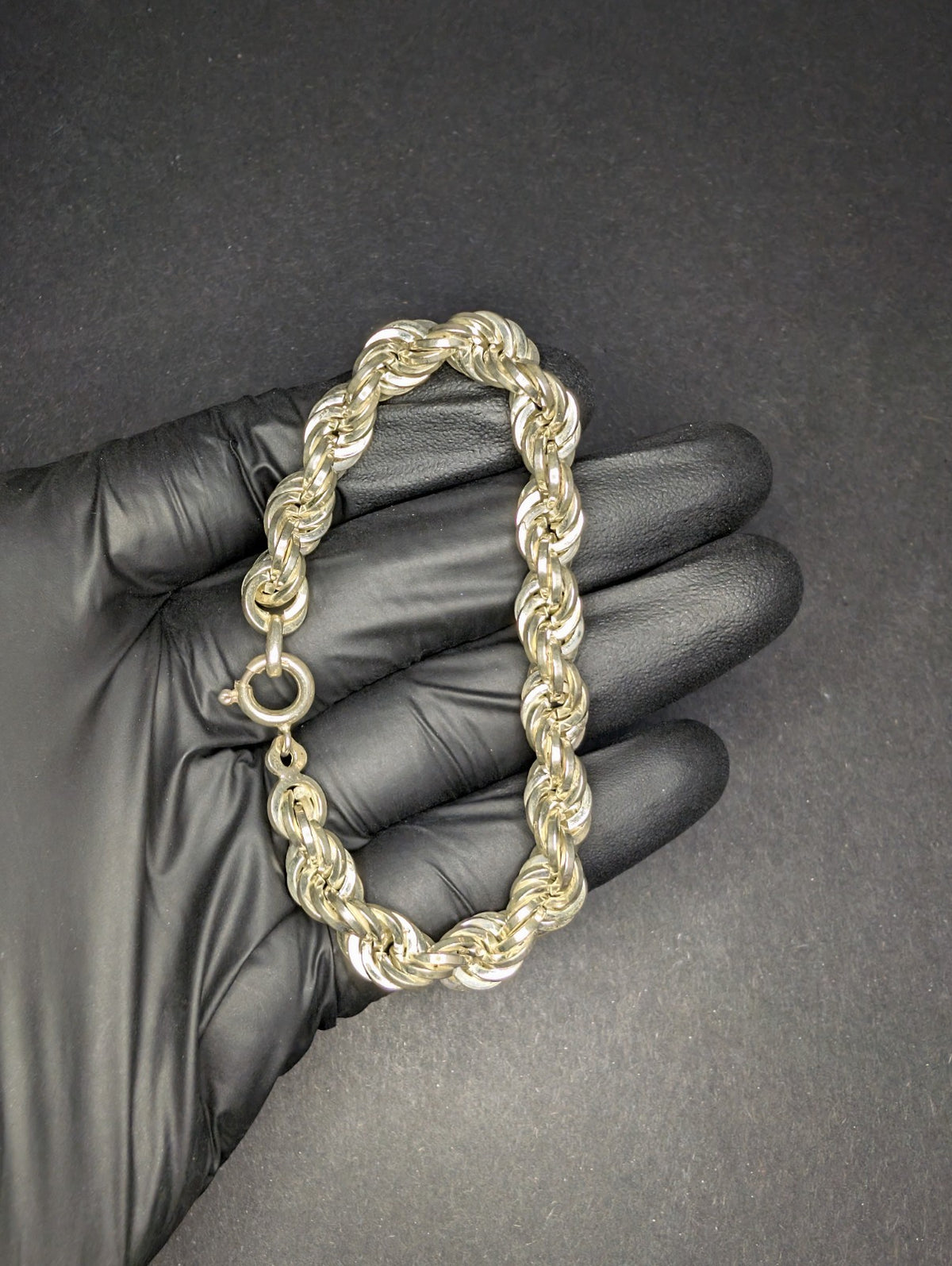 Solid 925 Sterling Silver 8” 8.8mm Thick Rope Bracelet