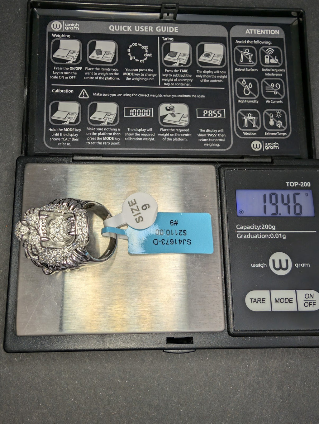 Solid 925 Sterling Silver VVS D Moissanite Huge Lion Head Ring Size 9