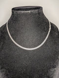 Solid 925 Italian Sterling Silver 18" 4.1mm Flat Cuban Necklace