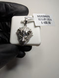 Solid 925 Sterling Silver Small Iced Out VVS D Color Moissanite Lion Pendant