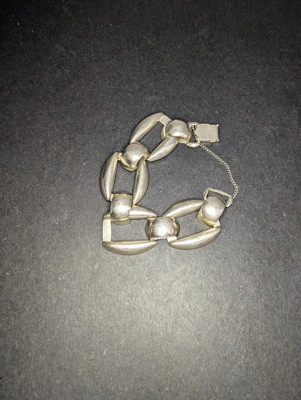 Mexican 925 Sterling Silver 7.5” 30.1mm Coffee Bean Chunky Artisan Bracelet