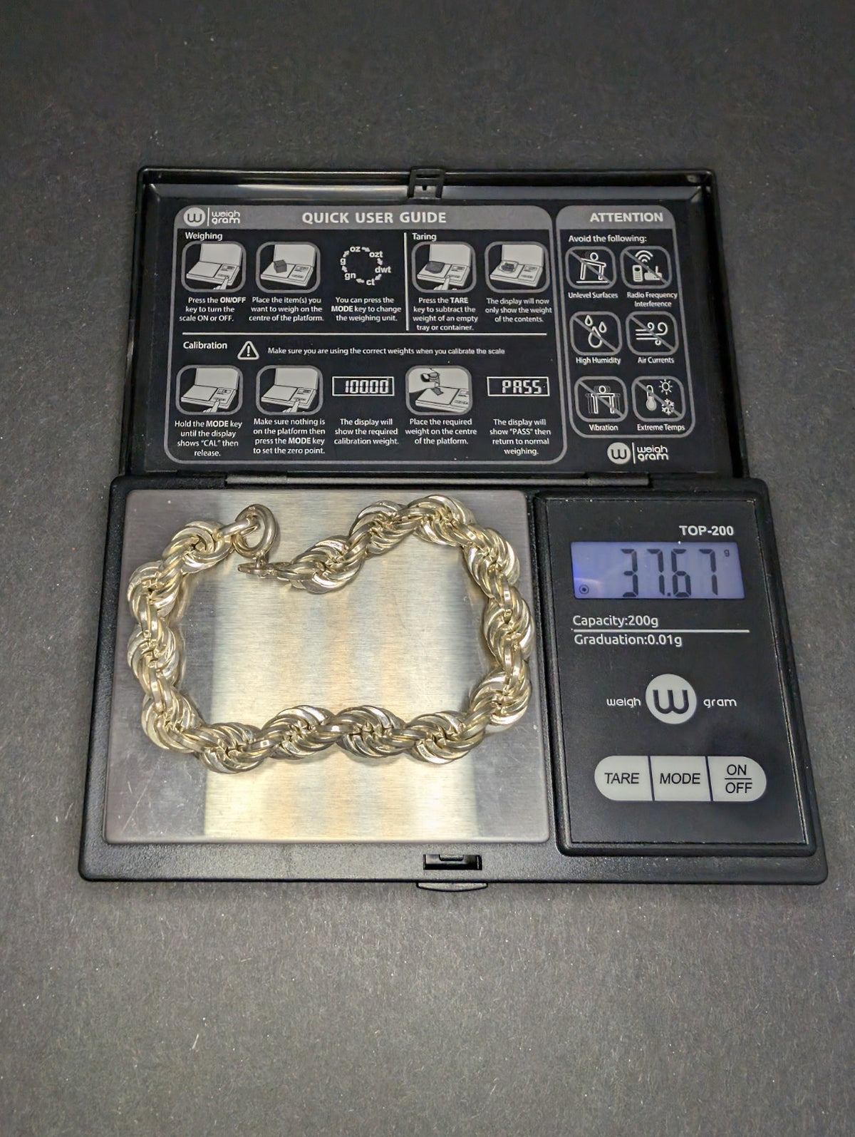 Solid 925 Sterling Silver 8” 8.8mm Thick Rope Bracelet