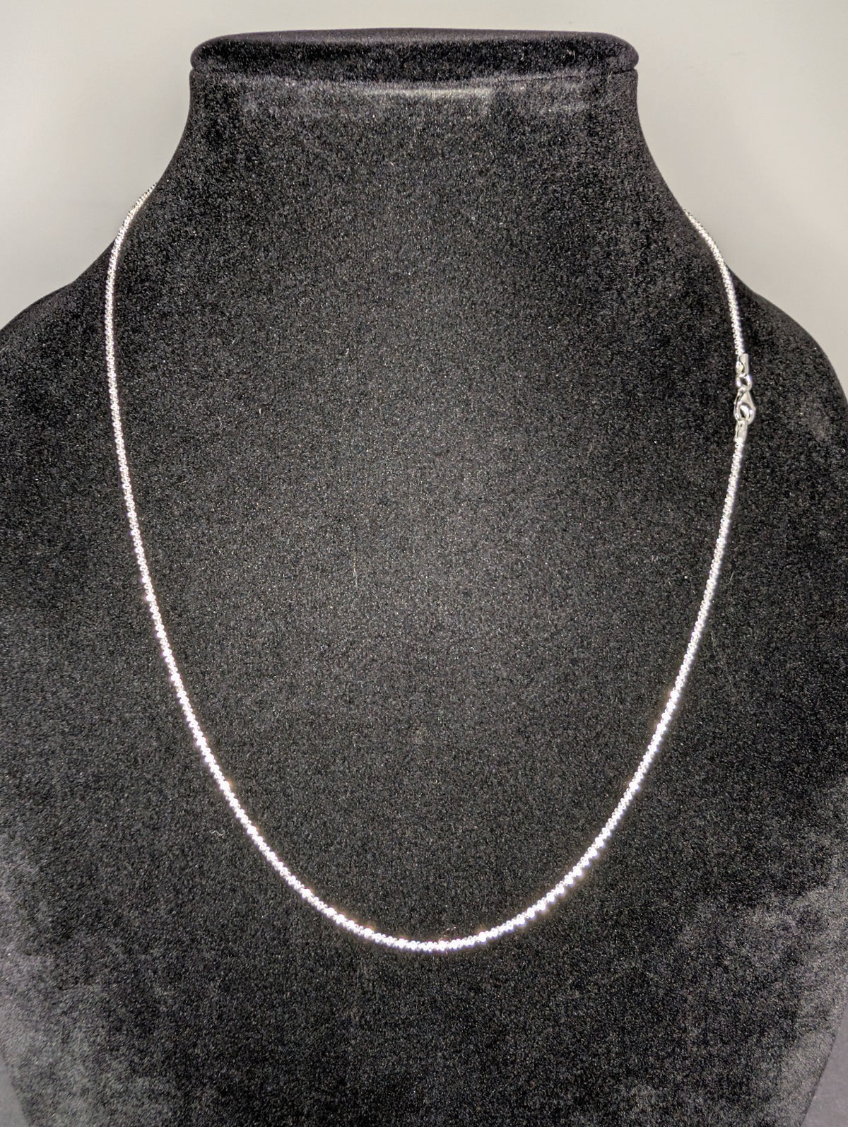 Solid 925 Italian Sterling Silver 1.7mm 22in Twisted Rock / Sparkle Necklace