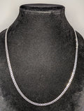Solid 925 Italian Sterling Silver Flat Cuban Chain 4.1mm 24in Necklace