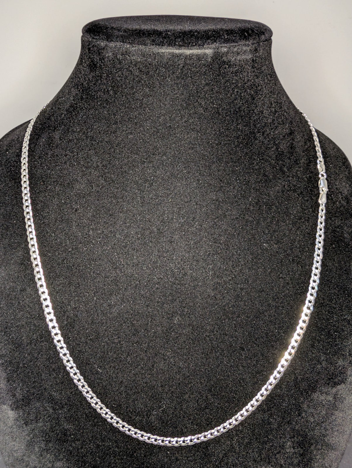 Solid 925 Italian Sterling Silver Flat Cuban Chain 4.1mm 24in Necklace