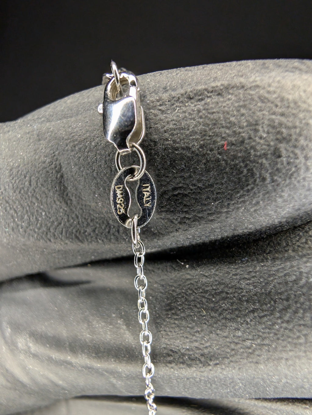 Solid 925 Silver 16.5"- 18" Chain w/ GRA Certified Moissanite Solitaire Pendant
