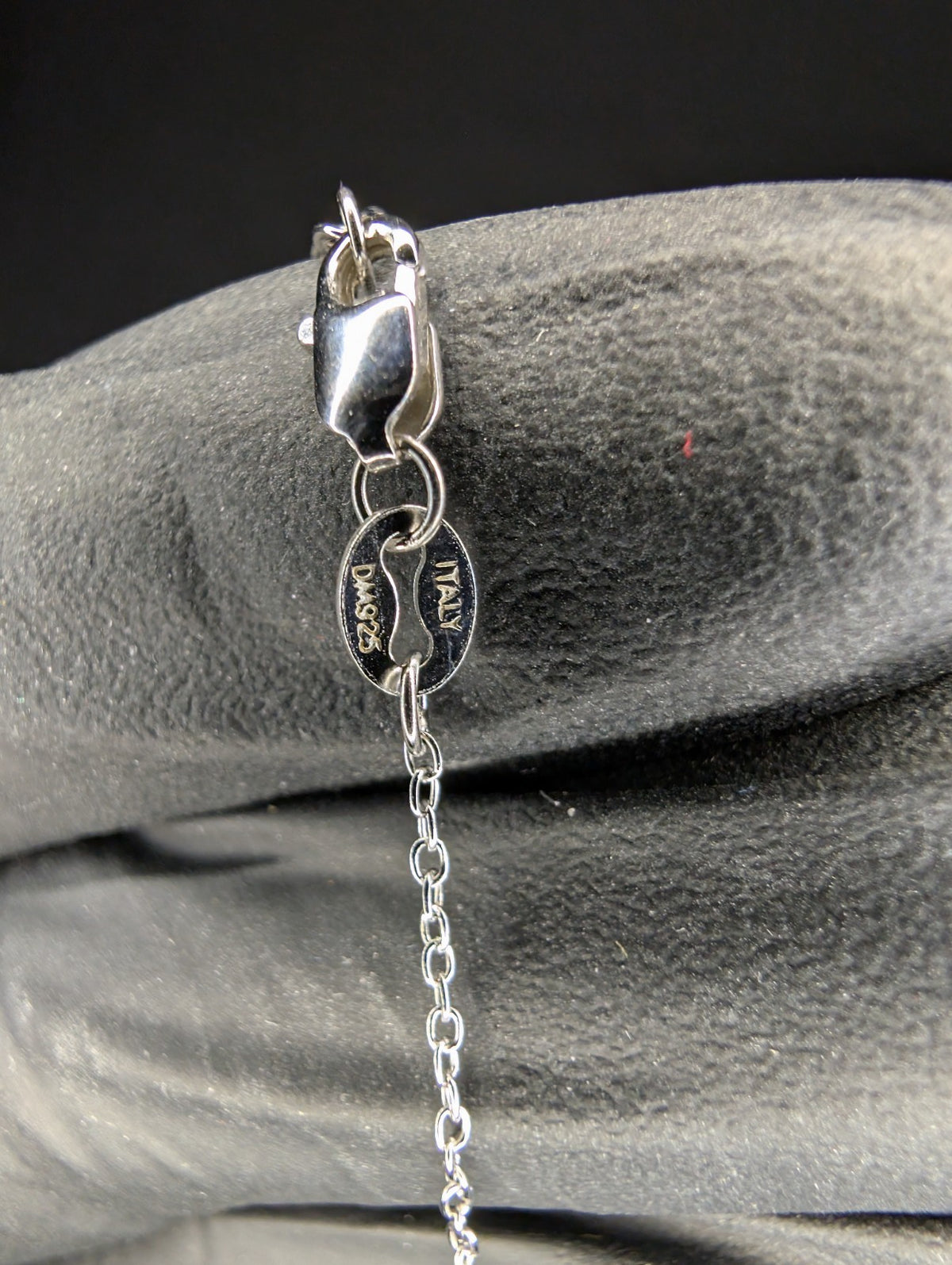 Solid 925 Silver 16.5"- 18" Chain w/ GRA Certified Moissanite Solitaire Pendant