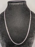 Solid 925 Italian Sterling Silver 24" 4.0mm Flat Cuban Necklace
