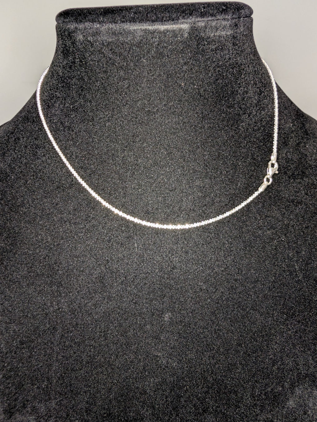 Solid 925 Italian Sterling Silver 1.7mm 16in Twisted Rock / Sparkle Necklace