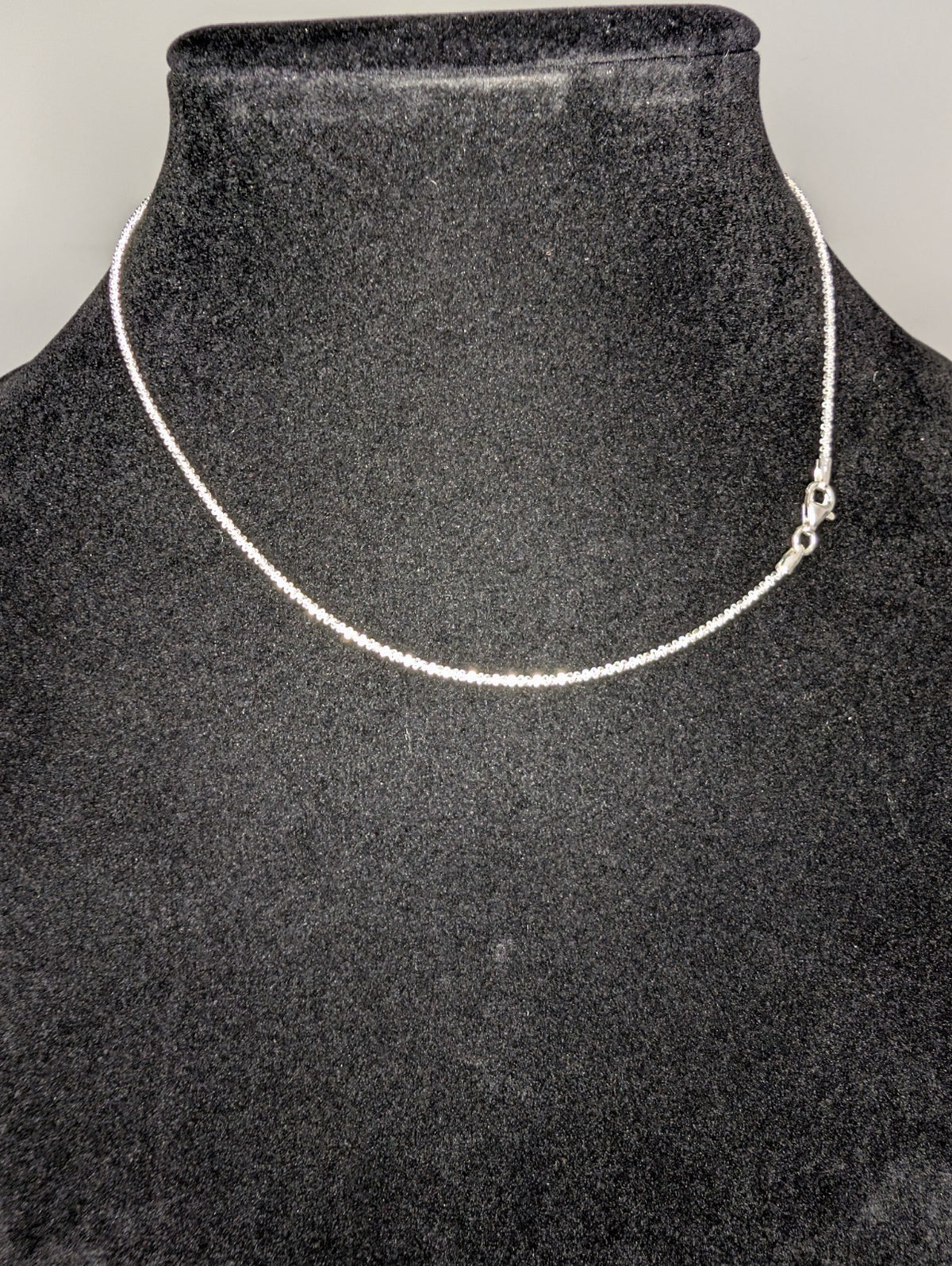 Solid 925 Italian Sterling Silver 1.7mm 16in Twisted Rock / Sparkle Necklace