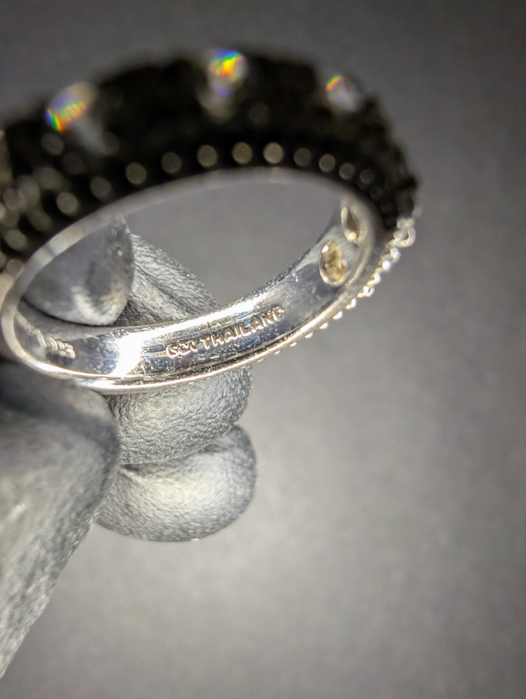 Judith Ripka Solid 925 Sterling Silver CZ Half Eternity Ring Size 5.75