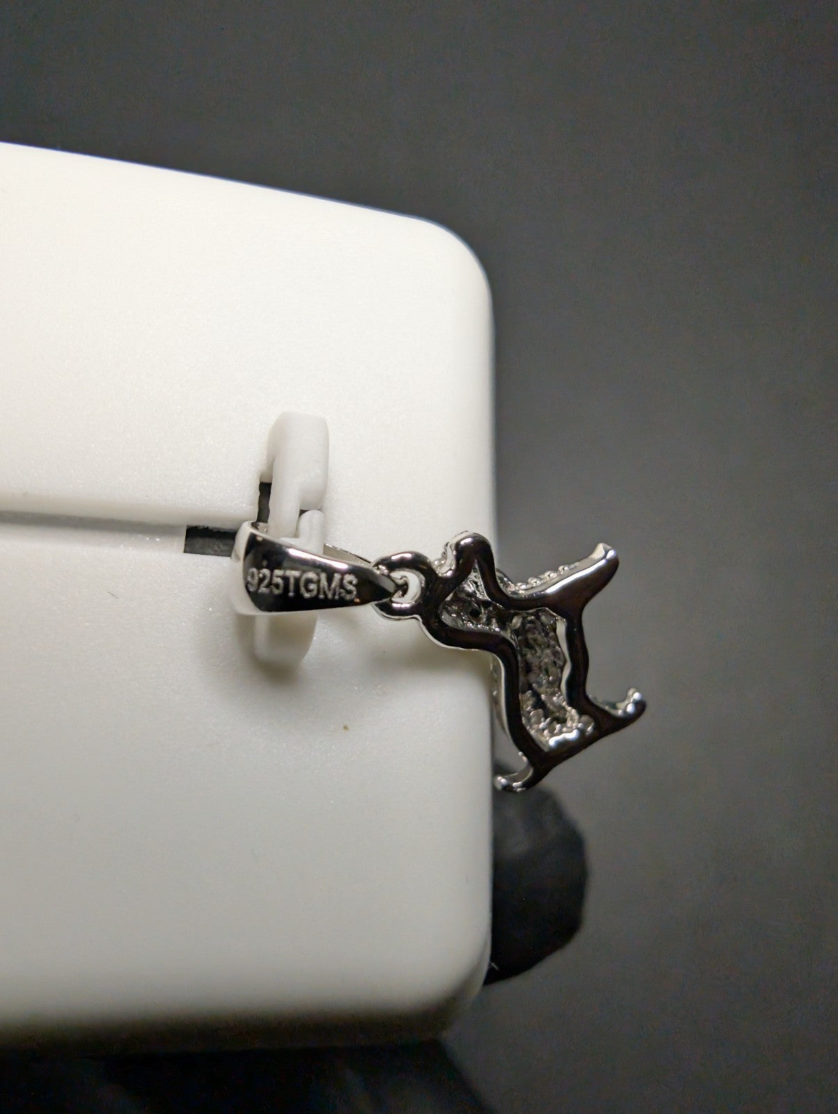 Solid 925 Sterling Silver Iced Out VVS D Moissanite Dainty Dog Pendant