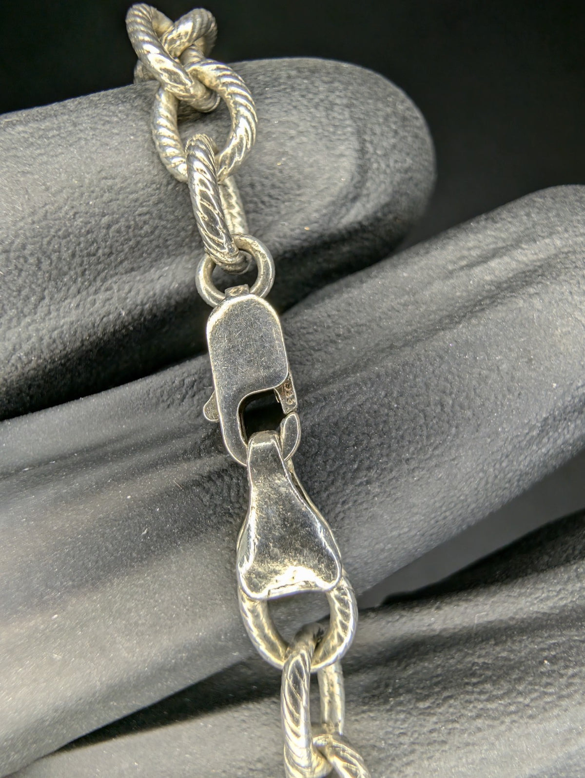 Solid 925 Sterling Silver Designer Inspired 8in 6.0mm Textured Cable Bracelet