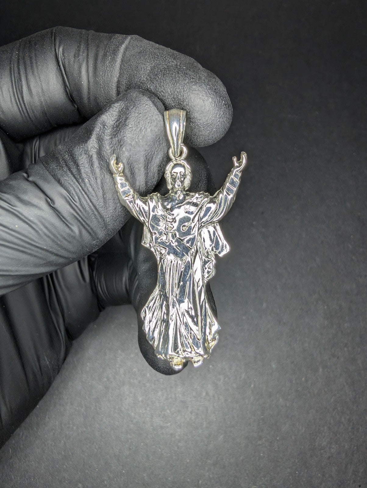 Solid 925 Sterling Silver Christ the Redeemer / Resurrection of Jesus Pendant