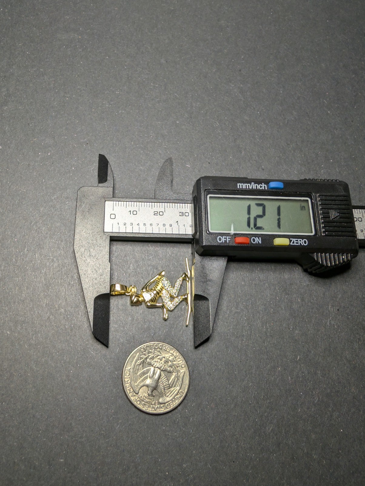 Gold over Solid 925 Sterling Silver VVS D Moissanite Surfer Pendant