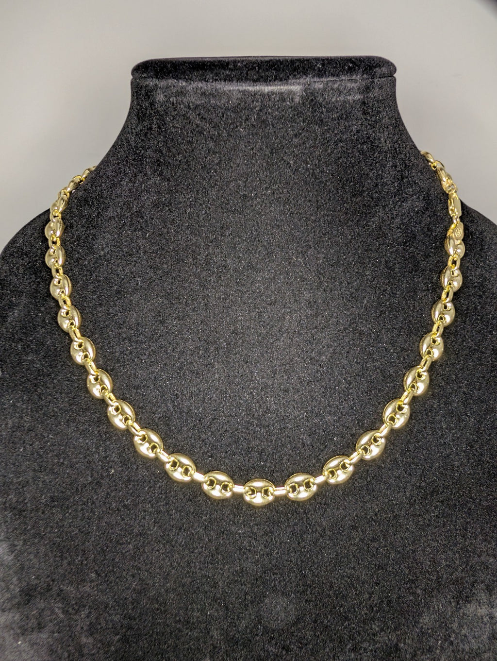 Gold over Solid 925 Sterling Silver 8.0mm 20” Puffed Mariner Necklace