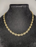 Gold over Solid 925 Sterling Silver 8.0mm 20” Puffed Mariner Necklace