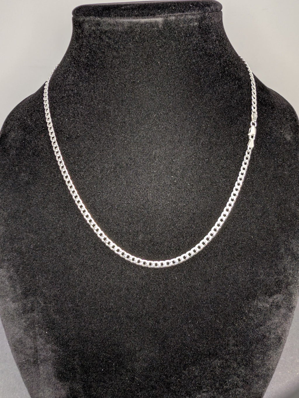 Solid 925 Italian Sterling Silver 20" 4.0mm Diamond Cut Flat Cuban Necklace