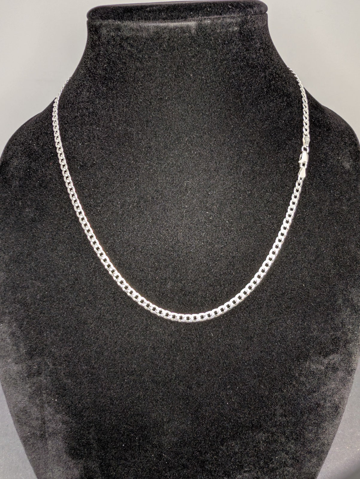 Solid 925 Italian Sterling Silver 20" 4.0mm Diamond Cut Flat Cuban Necklace